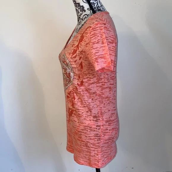 Harley-Davidson Motorcycles Women’s V-Neck Embellished Tee Shirt Size Medium - Picture 6 of 11